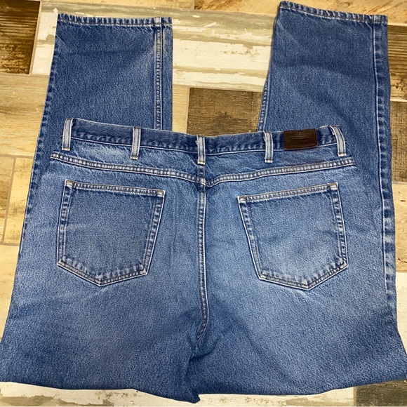LL Bean Jeans Mens 42x34 Big Blue Denim Classic Fit Medium Wash Cotton Gorpcore - Picture 12 of 14